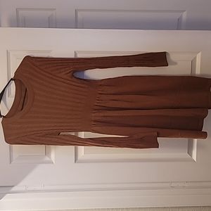 Camel knit sweater dress